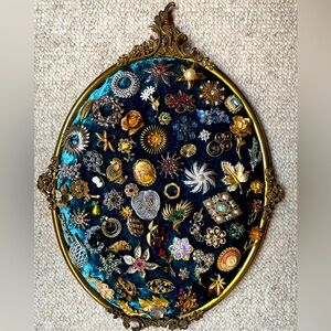 Brooch Board in a Vintage Frame